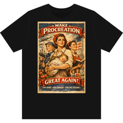 1930's Propaganda T-Shirt — “Make Procreation Great Again!”
