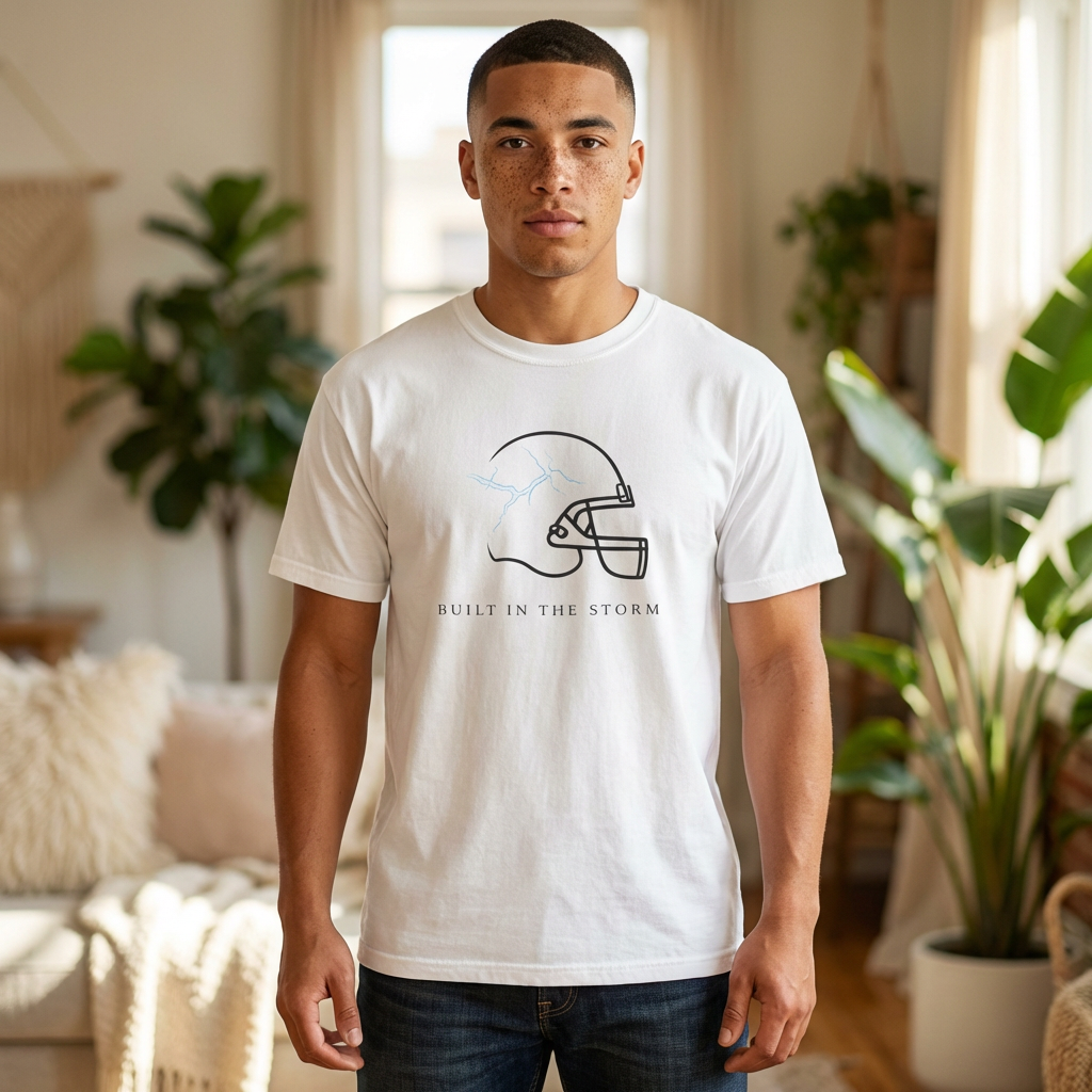 Built in the Storm Football Helmet Tee