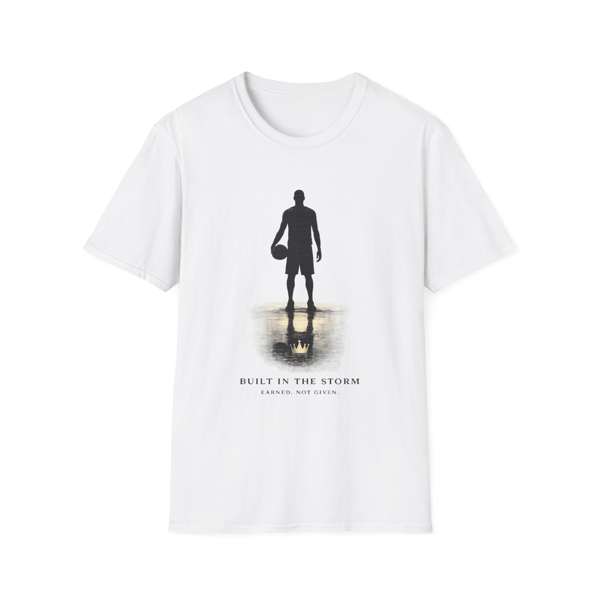 Basketball Silhouette T‑Shirt — "Built in the Storm" Inspirational Sports Tee