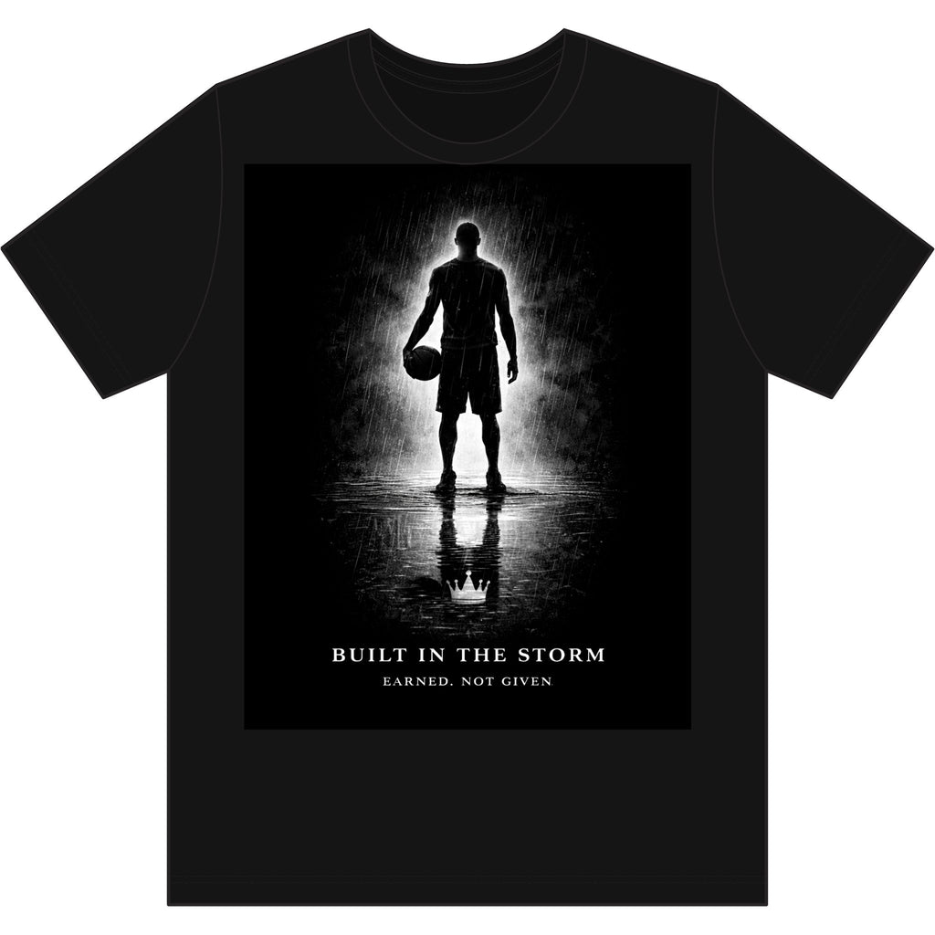 Built in the Storm Basketball T-Shirt — "Earned, Not Given" Motivational Tee